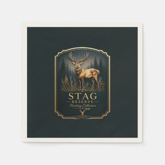 SERVIETTE EN PAPIER CERF – COLLECTION CHASSE  (Devant)