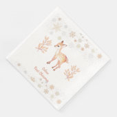 Serviette En Papier Cerf d'aquarelle mignonne (Coin)