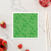 Serviette En Papier Cerf d'art populaire vert forêt (En situation)