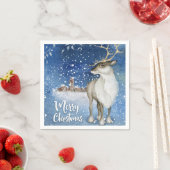 Serviette En Papier Cerf de Noël (En situation)