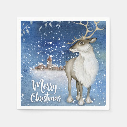 Serviette En Papier Cerf de Noël (Devant)