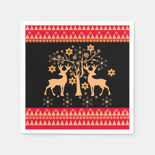 Serviette En Papier Cerf de Noël (Devant)