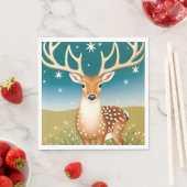 Serviette En Papier Cerf de Noël mignon (En situation)