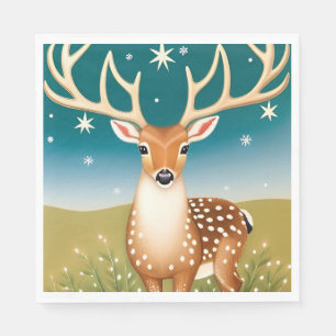 Serviette En Papier Cerf de Noël mignon