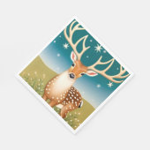 Serviette En Papier Cerf de Noël mignon (Coin)