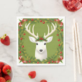 Serviette En Papier Cerf de Noël mignon (En situation)