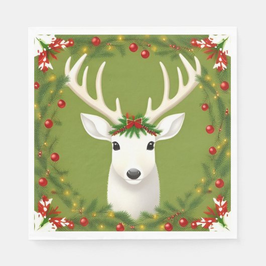 Serviette En Papier Cerf de Noël mignon (Devant)