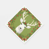 Serviette En Papier Cerf de Noël mignon (Coin)