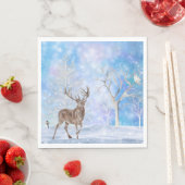 Serviette En Papier Cerf En Bois D'Hiver (En situation)