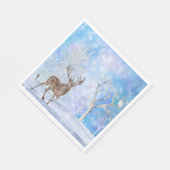 Serviette En Papier Cerf En Bois D'Hiver (Coin)