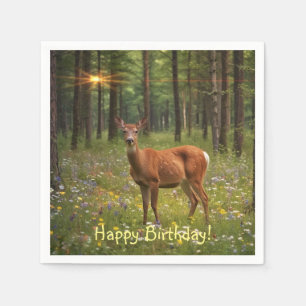 Serviette En Papier Cerf en Forêt Magique