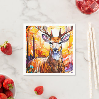 Serviette En Papier Cerf en verre tendu