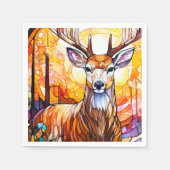Serviette En Papier Cerf en verre tendu (Devant)