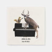 Serviette En Papier Cerf et écureuil à Piano Napkins (Devant)