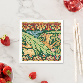 Serviette En Papier Cerf et Lapin de Noël victorien - Walter Crane