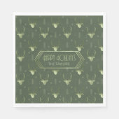 Serviette En Papier Cerfs Antlers Motif de Noël Green ID861 (Devant)