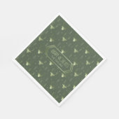 Serviette En Papier Cerfs Antlers Motif de Noël Green ID861 (Coin)