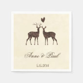 Serviette En Papier Cerfs d'aquarelle Mariage Napkin (Devant)