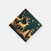 Serviette En Papier Cerfs de Noël dorés (Coin)