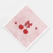 Serviette En Papier Cerise (Coin)