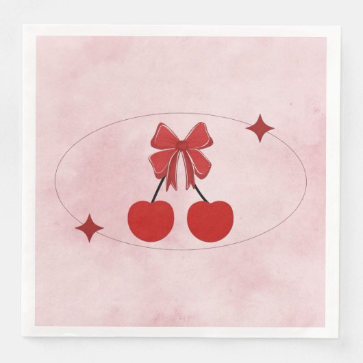 Serviette En Papier Cerise (Devant)