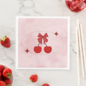Serviette En Papier Cerise (En situation)