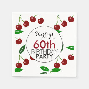 Serviette En Papier Cerise 60e Anniversaire de la fête Papier serviett