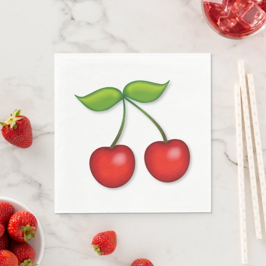 Serviette En Papier Cerise à tarte (En situation)