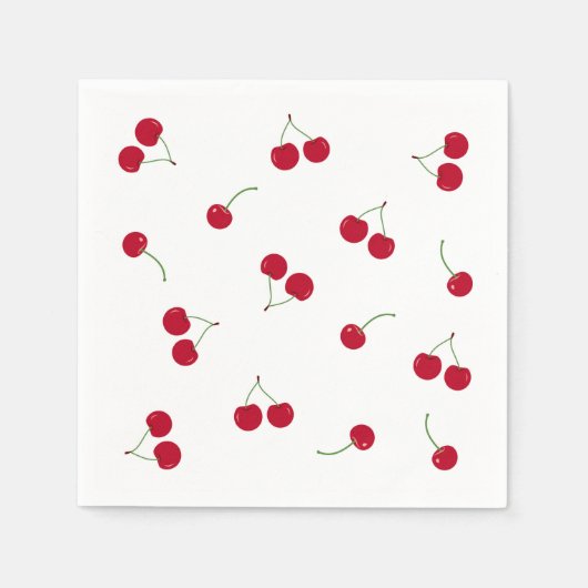 Serviette En Papier Cerise Cerises (Devant)