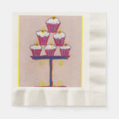 Serviette En Papier Cerise Cupcake Art rose Imprimer Naples (Devant)