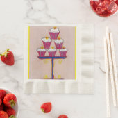 Serviette En Papier Cerise Cupcake Art rose Imprimer Naples (En situation)