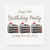 Serviette En Papier Cerise Forêt-Noire Gâteau Slice Anniversaire Fête  (Devant)