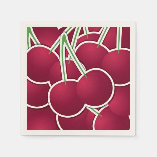 Serviette En Papier Cerise funky (Devant)