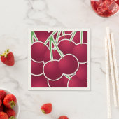 Serviette En Papier Cerise funky (En situation)