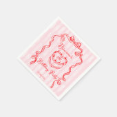 Serviette En Papier Cerise gâteau rose coquette arc fête d'anniversair (Coin)