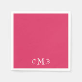 Serviette En Papier Cerise Monogram Cocktail Mariage (Devant)