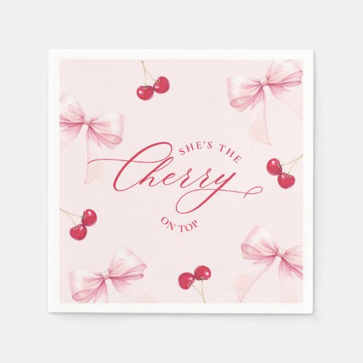 Serviette En Papier Cerise sur la Fête des mariées supérieure (Devant)