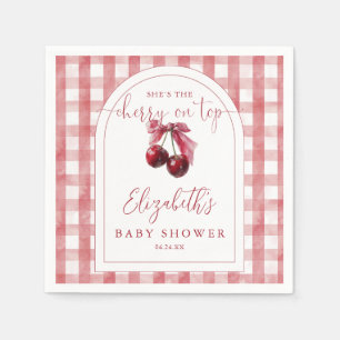 Serviette En Papier Cerise sur le dessus Coquette Noeud Papillon Baby