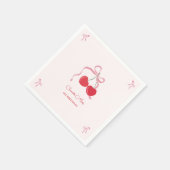 Serviette En Papier Cerise sur le dessus Pink Bow Anniversaire (Coin)