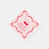 Serviette En Papier Cerise sur le gâteau pour la Mariée : Soirée de Ré (Coin)