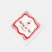 Serviette En Papier Cerise sur le Gâteau | Réception de Mariage (Coin)