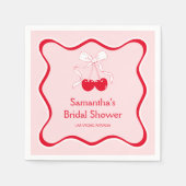 Serviette En Papier Cerise Sur Le Gâteau Soirée de Mariage Bow (Devant)