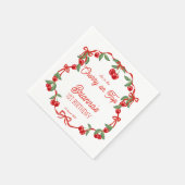 Serviette En Papier Cerise sur le haut ruban lunique d'anniversaire mo (Coin)