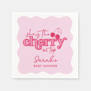 Serviette En Papier Cerise sur les serviettes de Baby shower supérieur