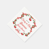 Serviette En Papier Cerise sur ruban coquette douche de mariée (Coin)