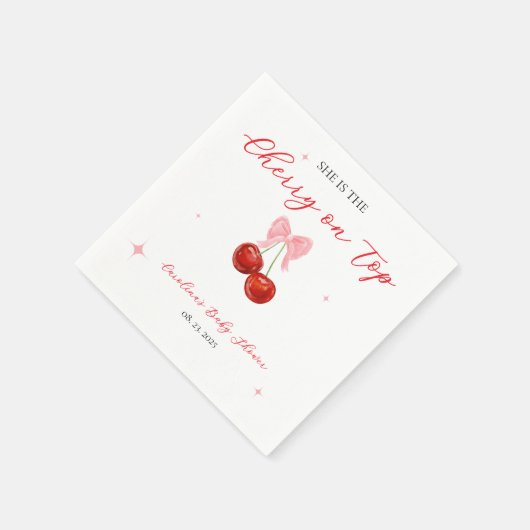 Serviette En Papier Cerise Unique sur Bébé sur prise (Coin)