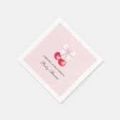 Serviette En Papier Cerise Whimsical Sur Le Baby shower Fille Top (Coin)