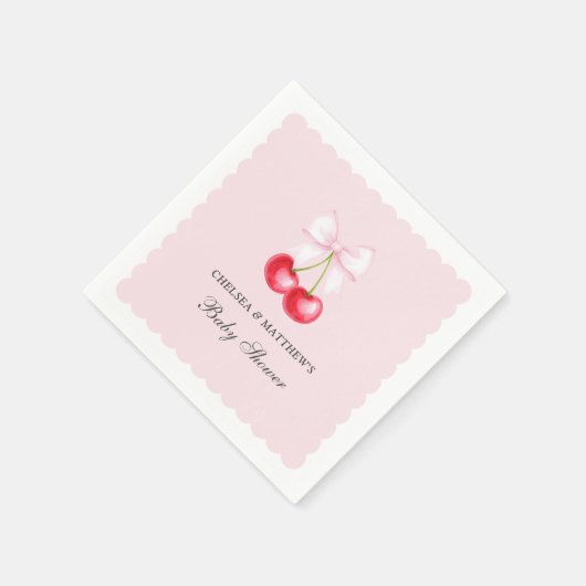 Serviette En Papier Cerise Whimsical Sur Le Baby shower Fille Top (Coin)