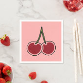 Serviette En Papier Cerises (En situation)