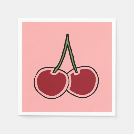 Serviette En Papier Cerises (Devant)